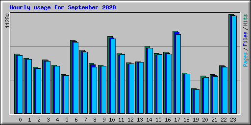 Hourly usage for September 2020
